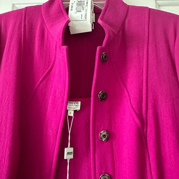 NWT ARMANI COLLEZIONE DRESS W JACKET size 8, Magenta - Picture 7 of 16